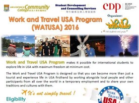 SDCS : Work and Travel USA Program (WATUSA) 2016
